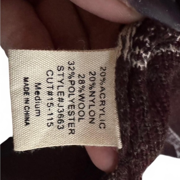 M. Rena Brown and Boho Patterned Long sleeveless Cardigan/ Wool Blend / medium - Picture 6 of 7